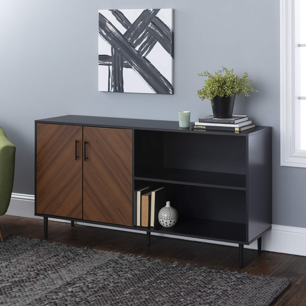 Black 58 Inch 2 Door Console M871
