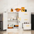 Large Metal Sideboard Buffet Cabinet with 2 Doors and 3 Drawers M12066