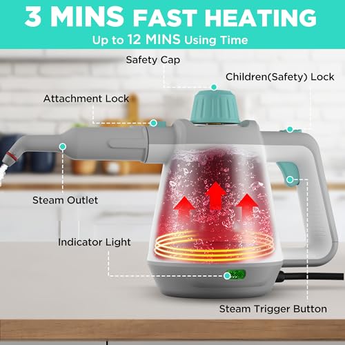 11 pcs Handheld Steam Cleaner with Tool Bag M9895