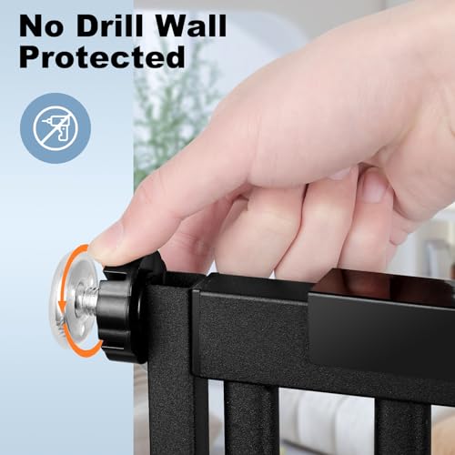 59" Extra Tall Metal Cat Gate, Auto Close (Black) V1491