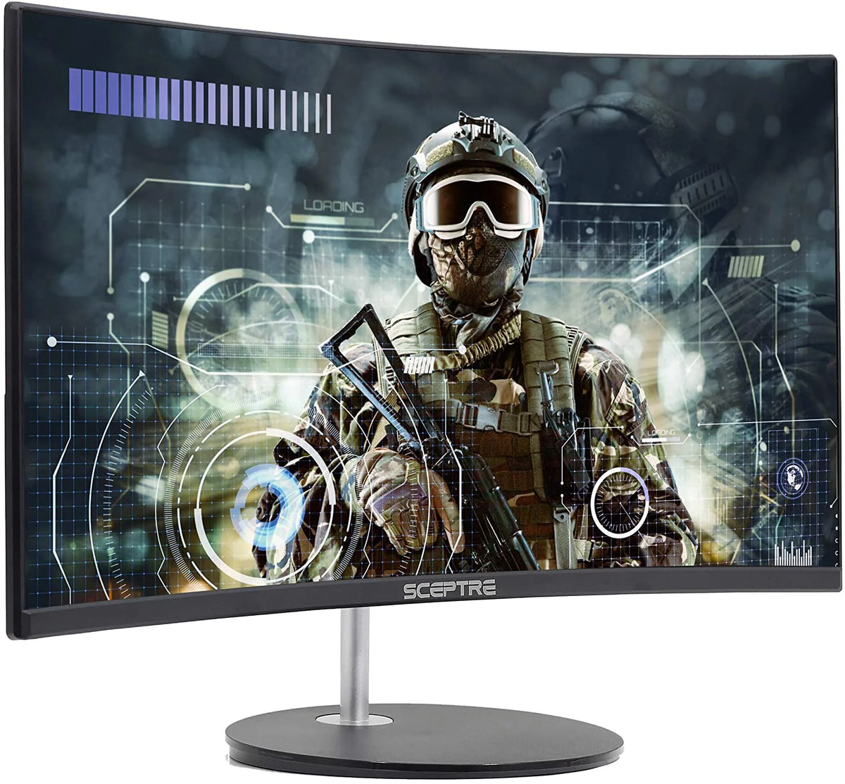 24" Curved 75Hz Gaming LED Monitor Full HD 1080P HDMI VGA Speakers Metal Black V271806