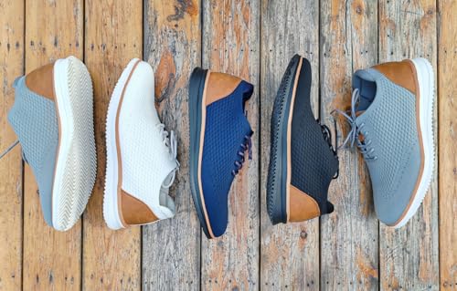 Men's Dress Sneakers Casual Walking Shoes Oxfords Mesh Comfortable Lightweight Breathable Lace-Up Q134140
