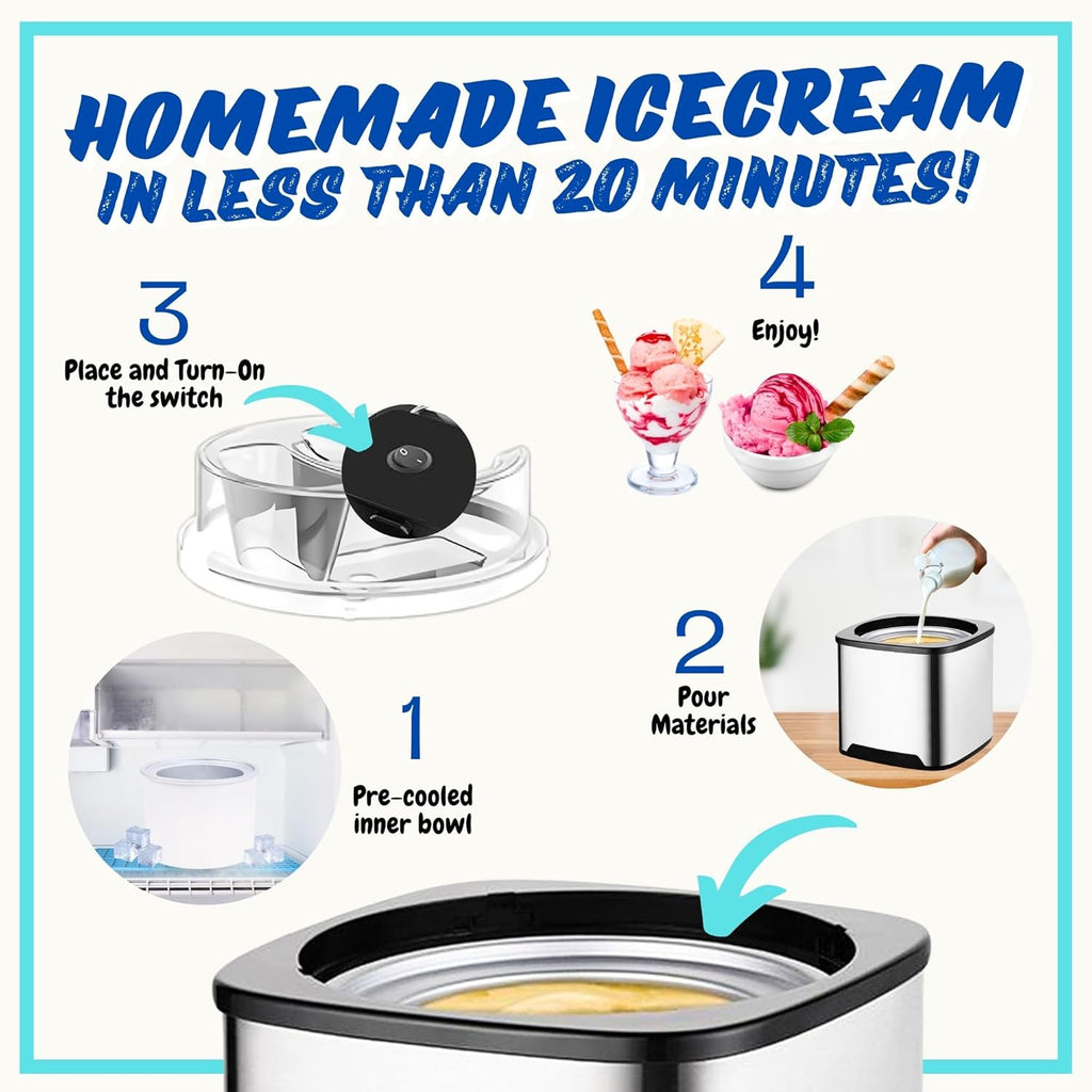 2-Qt Soft Serve Ice Cream Machine with Ice Cream Scooper A213363