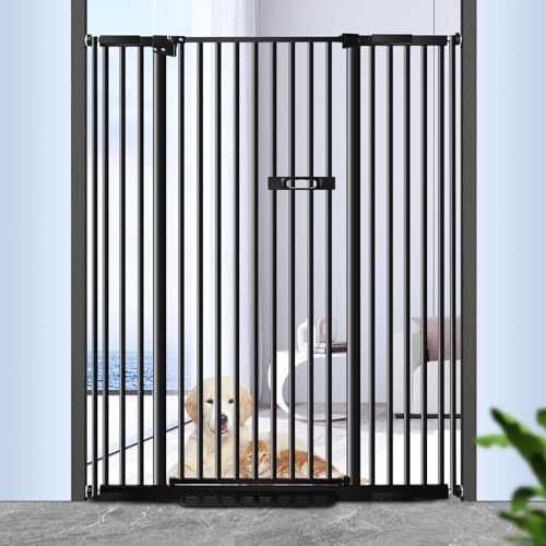59" Extra Tall Metal Cat Gate, Auto Close (Black) V1491