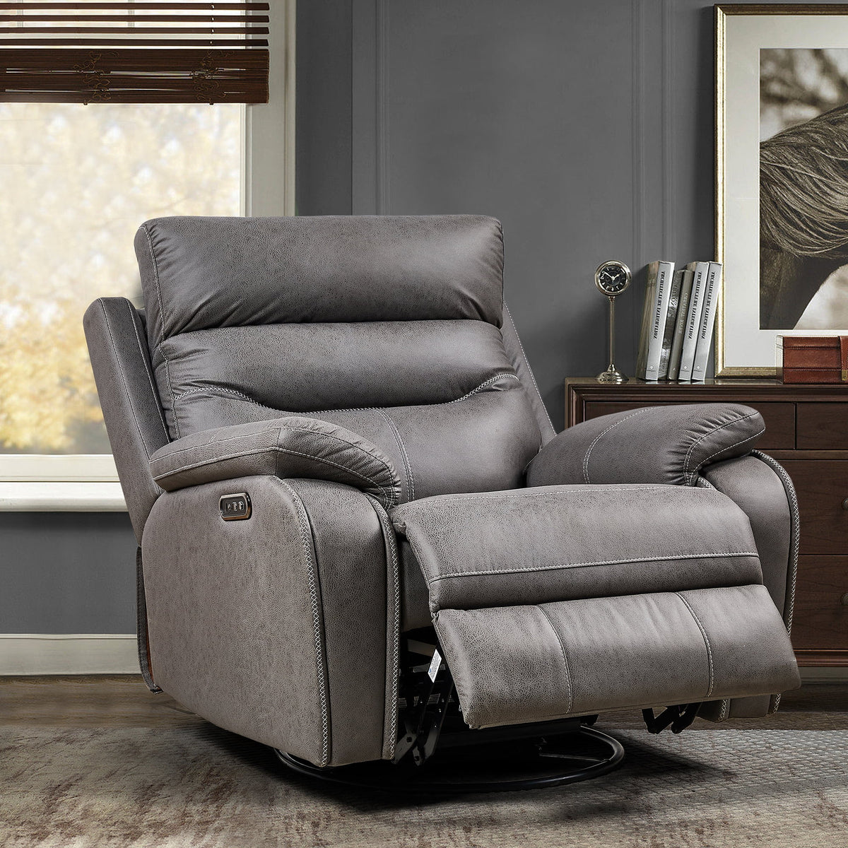 Gray Power Recliner Chair B21226