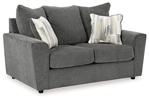Gray Casual Loveseat with Flared Arms I431728