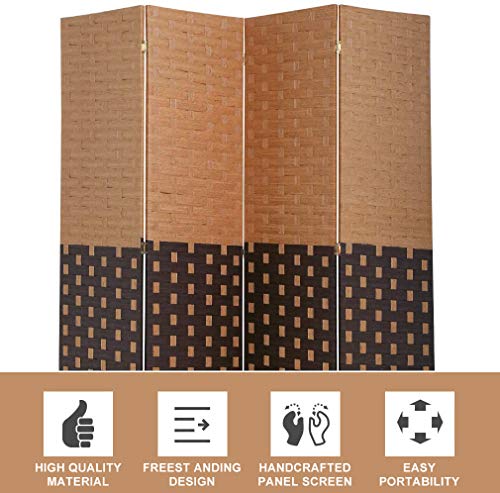 Black 6 Panel 6 ft Foldable Room Divider E928420