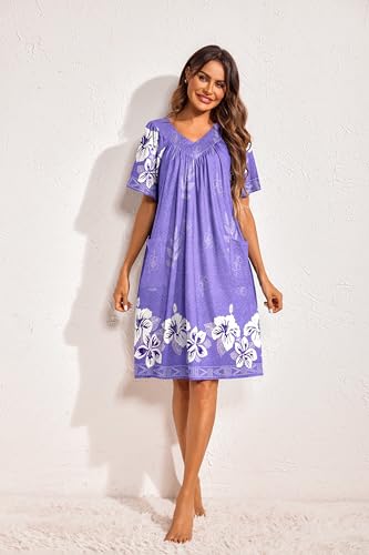 Floral Print Nightgown with Pockets Mumu Dress O29338