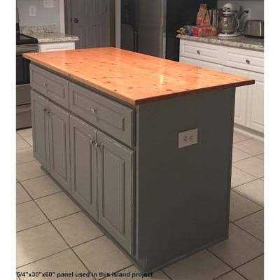 1 in. x Allwood Pine Project Panel Table Island Top I205