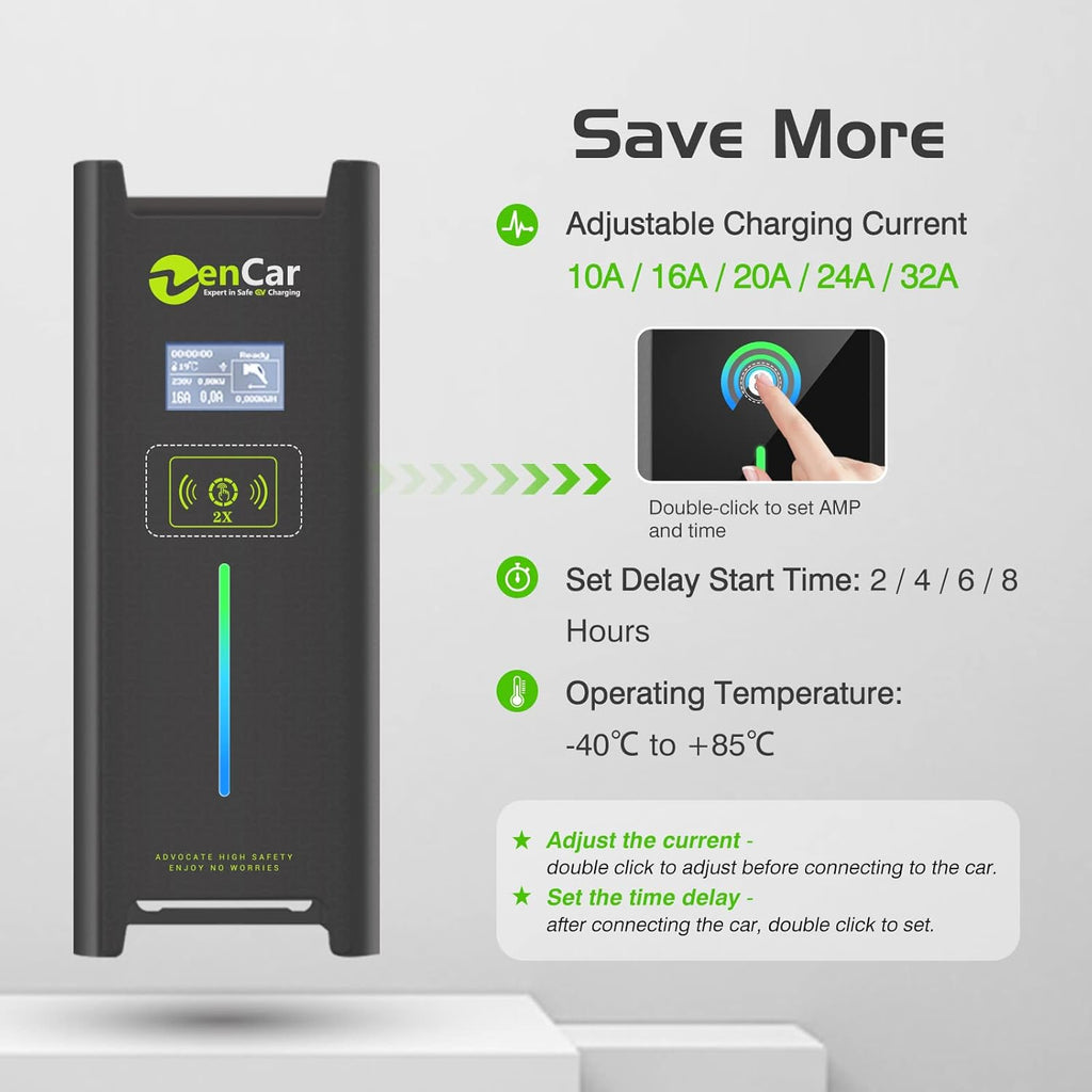 32 Amp Level 2 Portable EV Charger with Cable Holder O256