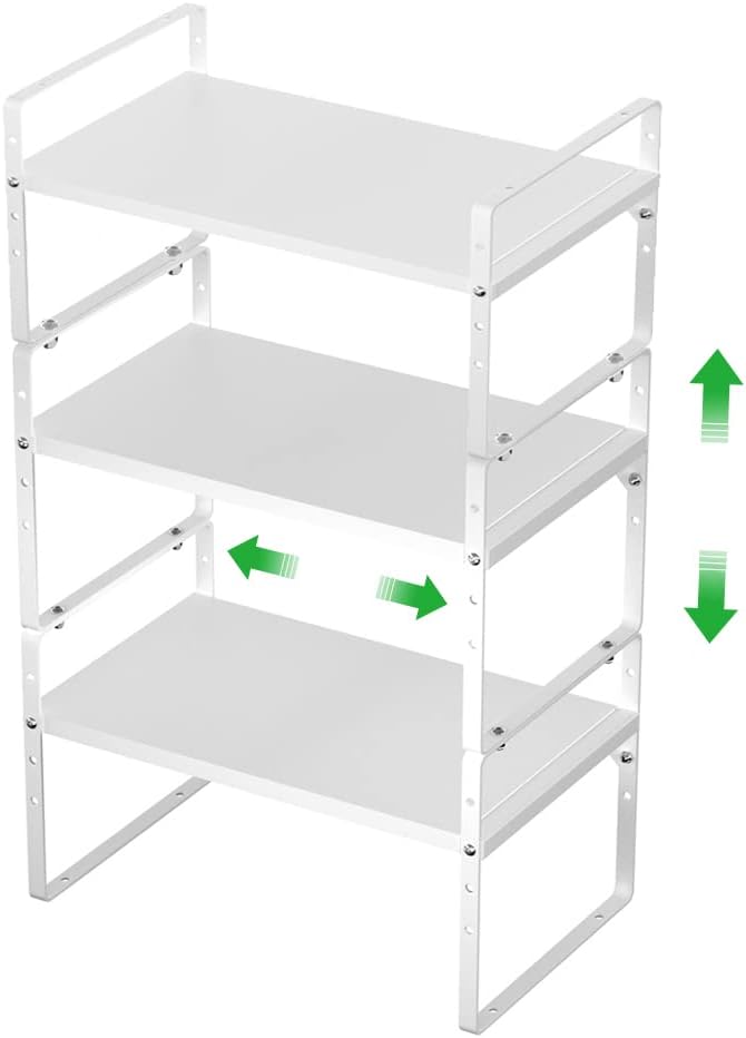White Expandable Countertop Shelf 3 Packs N670311