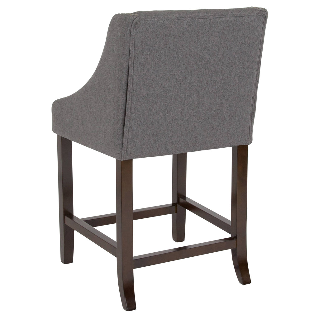 Light Grey Fabric Counter Height Stool B9185