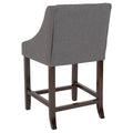 Light Grey Fabric Counter Height Stool B9185