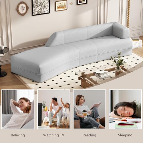 Grey Curved Chaise Lounge Sofa O5126