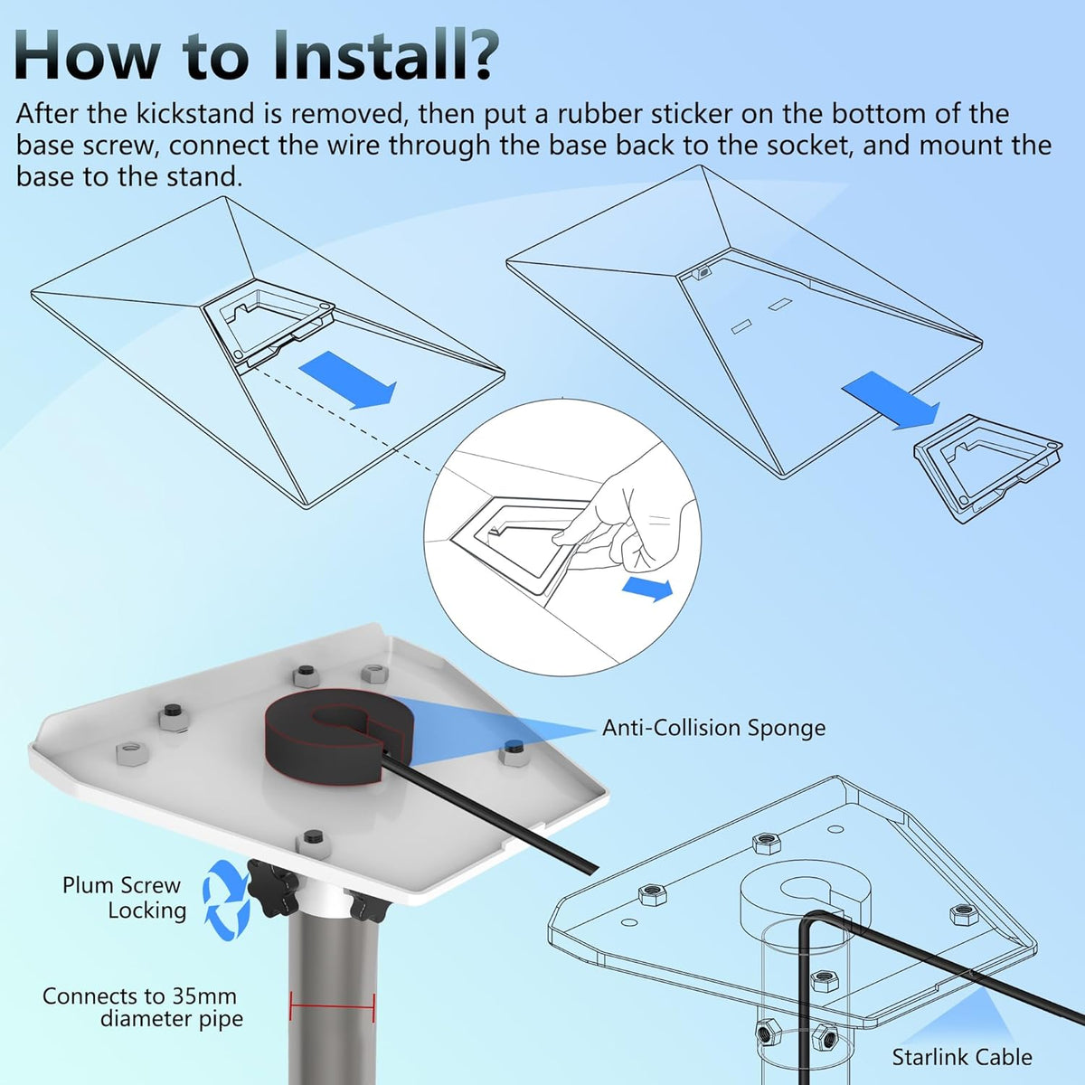 Wall Mount for Starlink Standard Gen3 Dish F34528