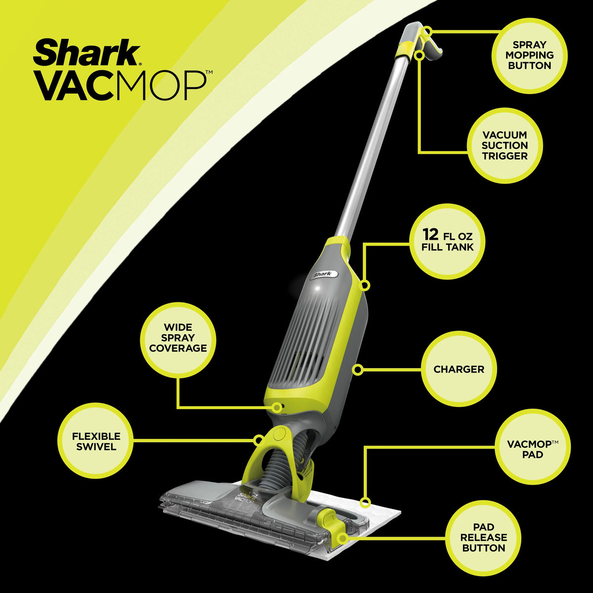 Cordless Hard Floor Vacuum Mop with Disposable Pads W4028