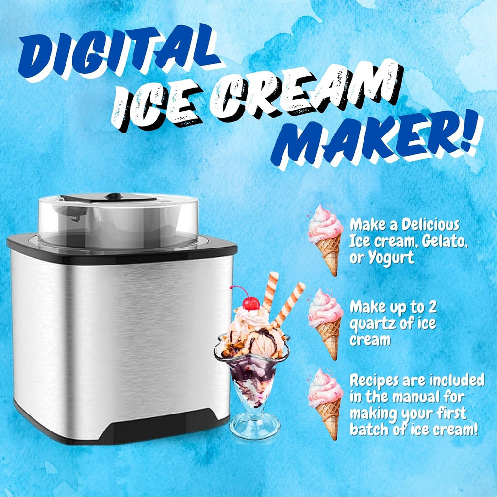 2-Qt Soft Serve Ice Cream Machine with Ice Cream Scooper A213363