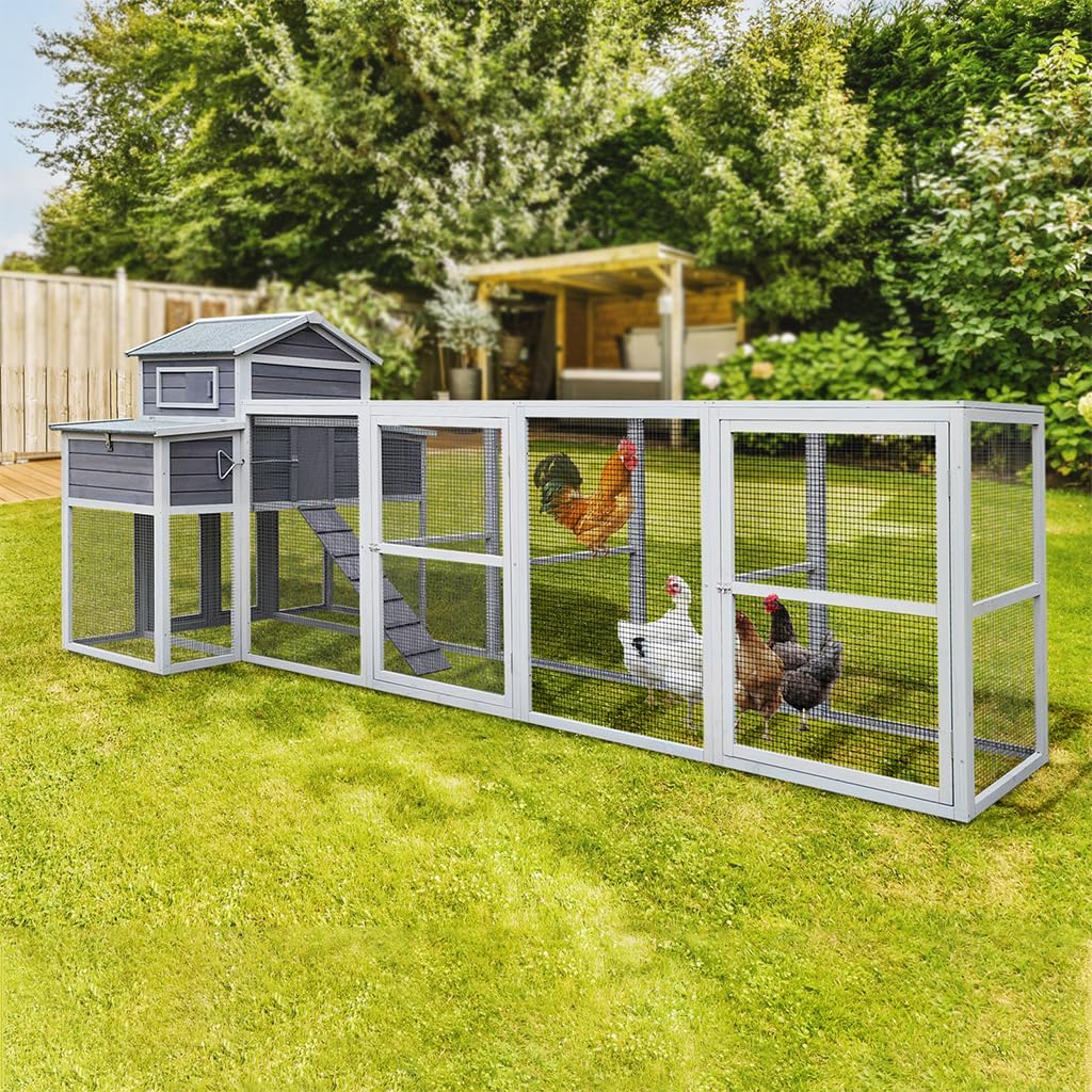 Extra Large Wooden Chicken Coop with Run C951771