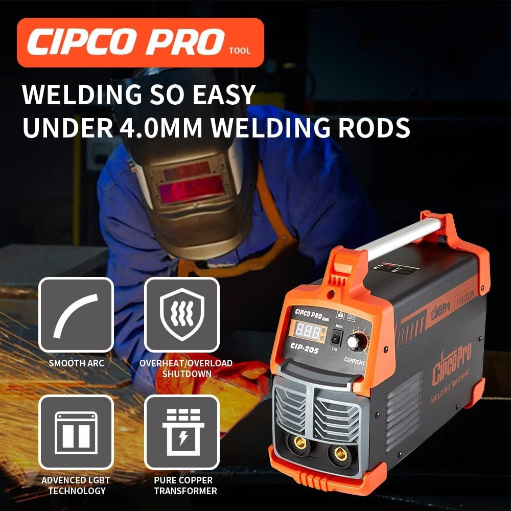 205Amp ARC Welder Digital Inverter IGBT Stick MMA Welder, 110/220V Dual Voltage Portable Welding Machine C518