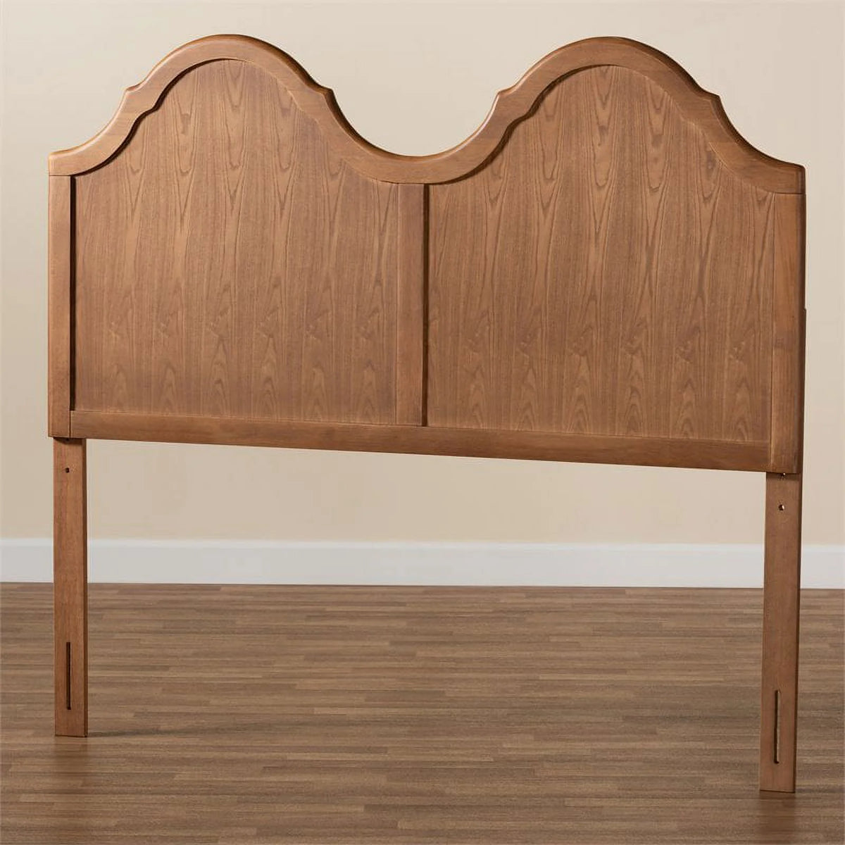 Wood Queen Size Arched Headboard in Ash Walnut C5637