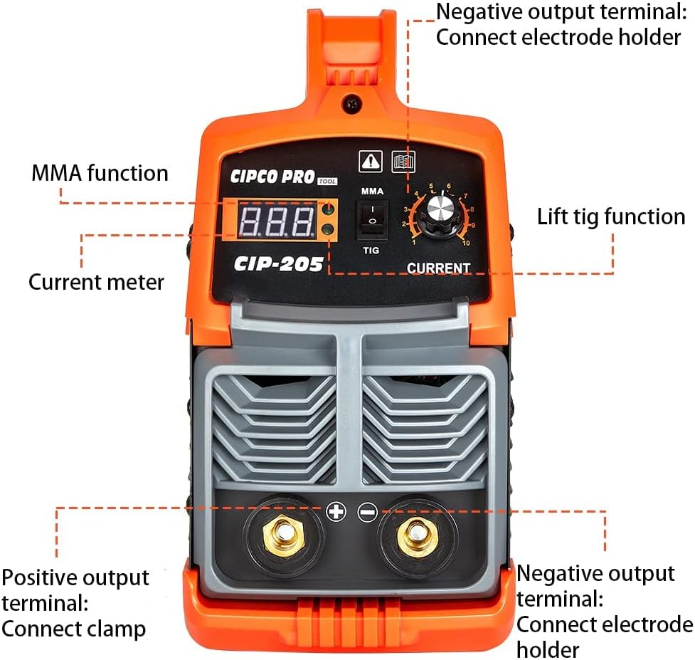 205Amp ARC Welder Digital Inverter IGBT Stick MMA Welder, 110/220V Dual Voltage Portable Welding Machine C518