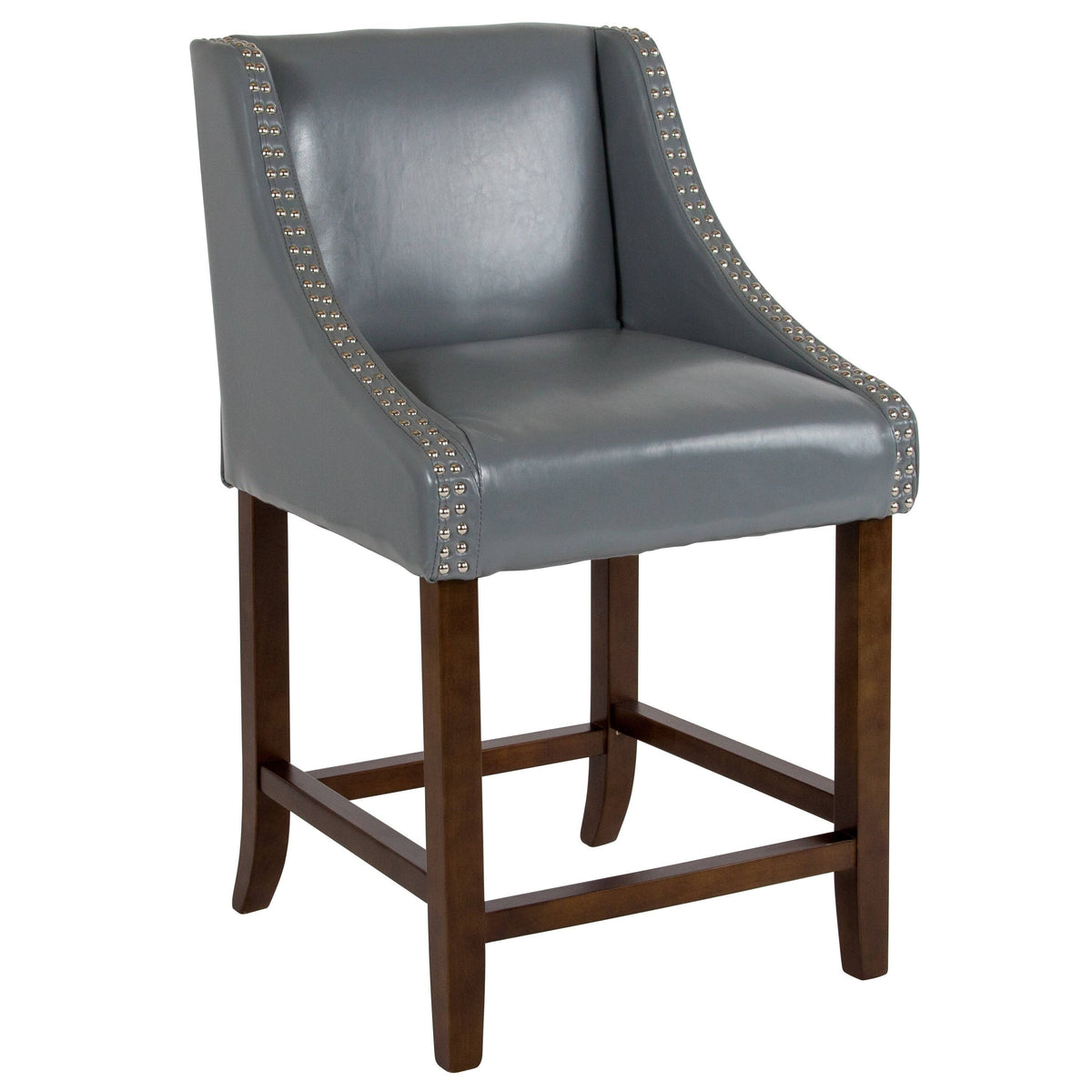Light Grey Fabric Counter Height Stool B9185