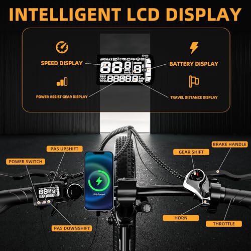 20" Fat Tire 1000W Electric Bike with 48V 20AH Removable Battery H53866