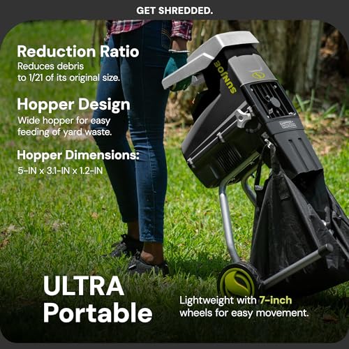 15-Amp Corded Electric Wood Chipper Shredder with Collection Bag Z820