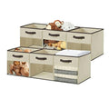 13 Inch Fabric Cube Storage Bins with Clear Window, Beige (6pcs) L484919