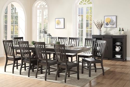 13 Pc Dining Table Set with 10 Side Chairs and 2 Arm Chairs S449