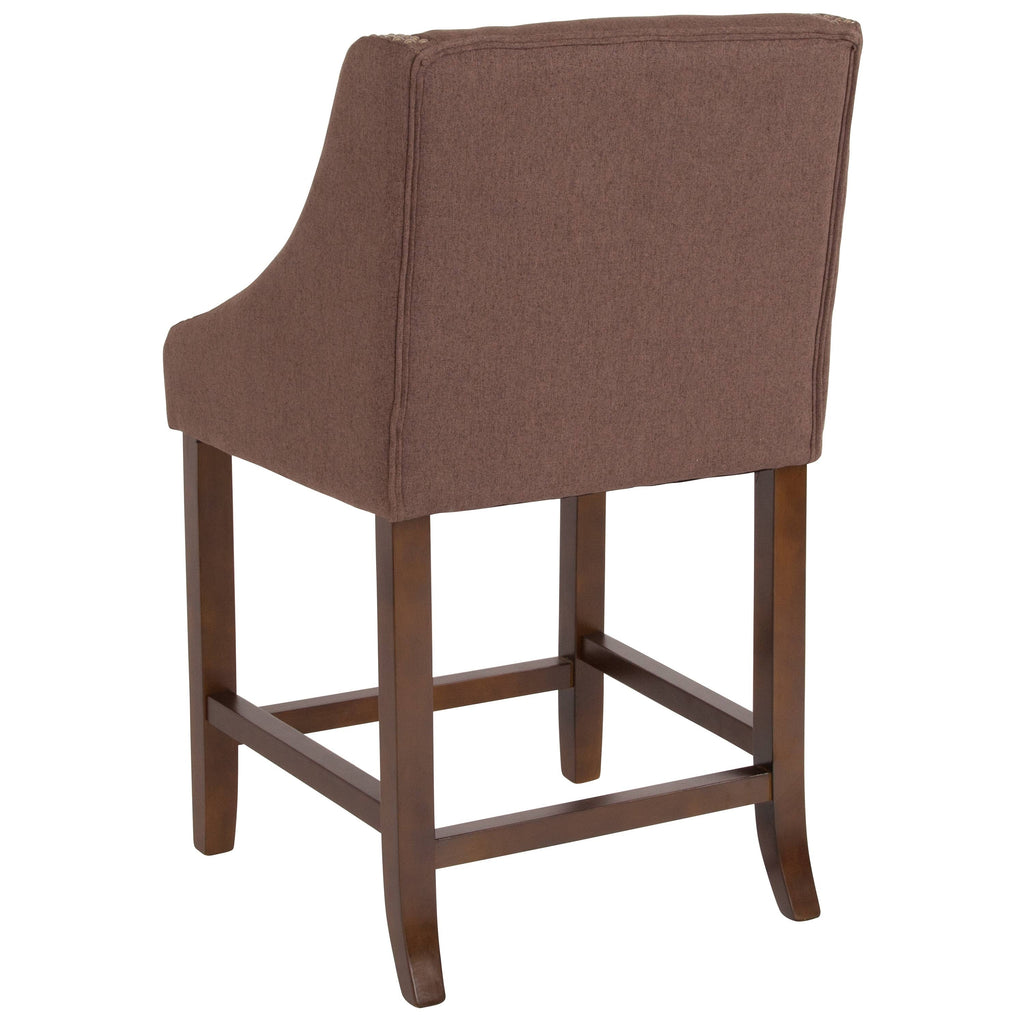 Light Grey Fabric Counter Height Stool B9185
