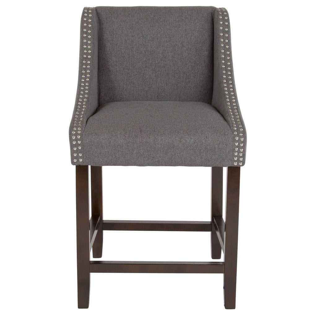 Light Grey Fabric Counter Height Stool B9185