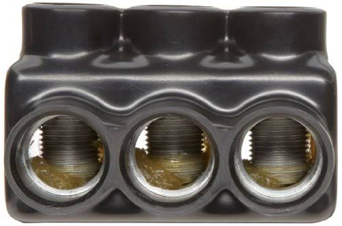Black Insulated Multi Cable Connector Dual Entry 3 Ports F9063
