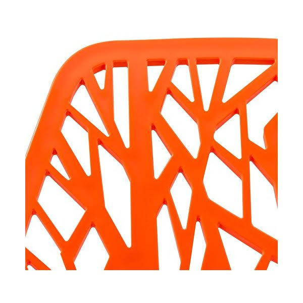 Orange Set of 2 Dining Chair with Chromed Legs C55868