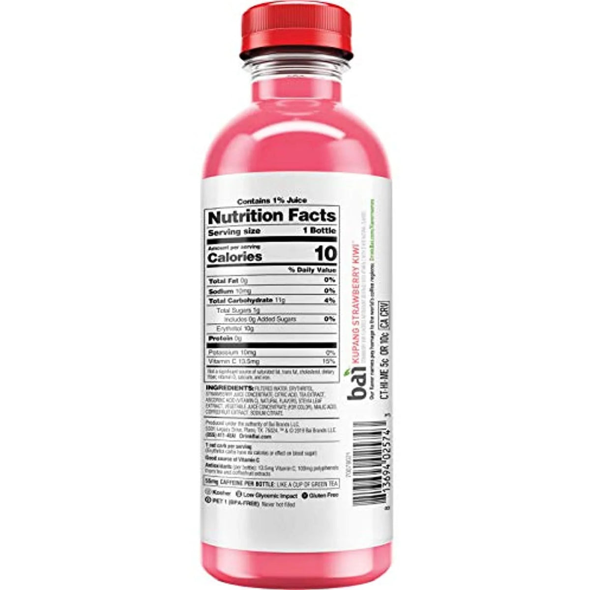 Strawberry Kiwi Antioxidant Infused Beverage, 18 fl oz (Pack of 12) J98215