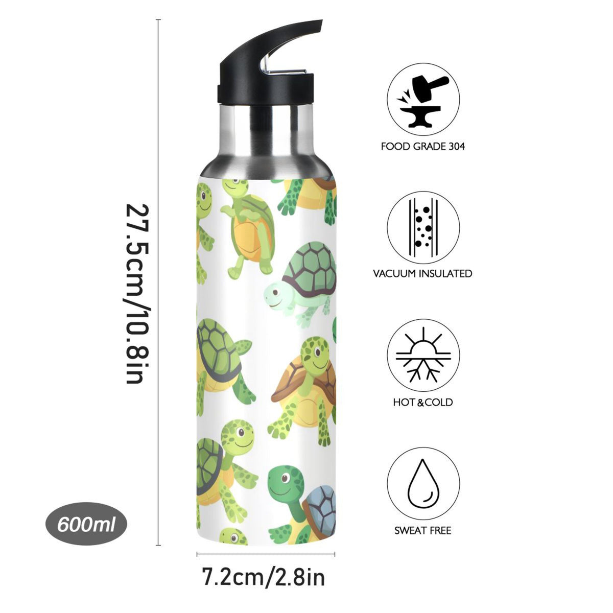 Insulated Stainless Steel Water Bottle with Straw Lid 20 oz J670