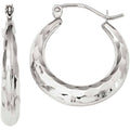 10 Karat White Gold Hoop Earrings X368