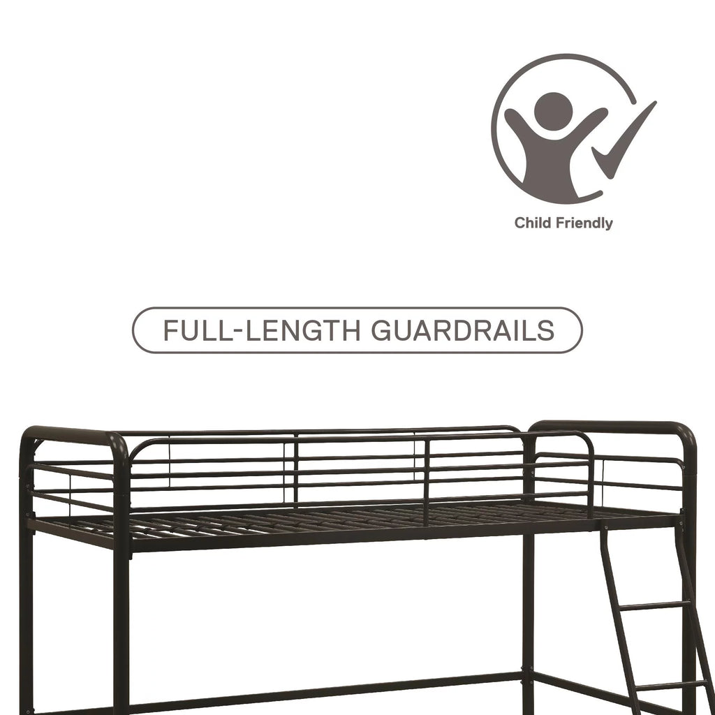 Black Twin Metal Kids Loft Bed B262342