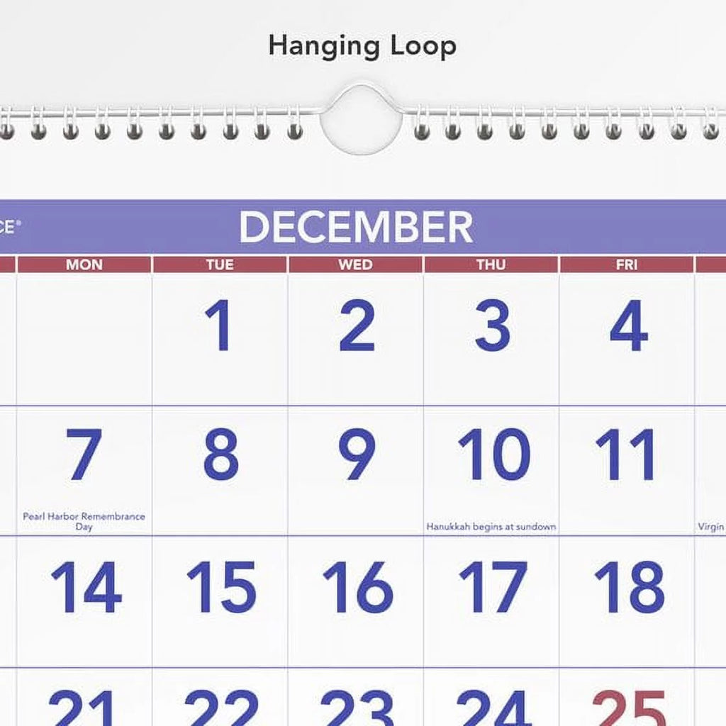 14-Month Vertical Wall Calendar, 12" x 27" N6995