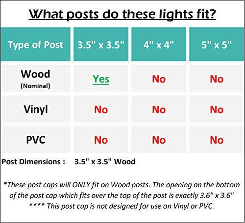 6 Pack Solar Powered Post Cap Light for 4x4 or 5x5 Posts T8740