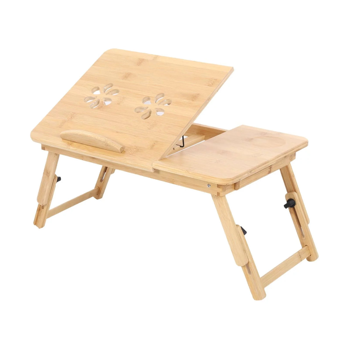 Bamboo Portable Laptop Desk with Tilt Top and Storage Drawer D568100