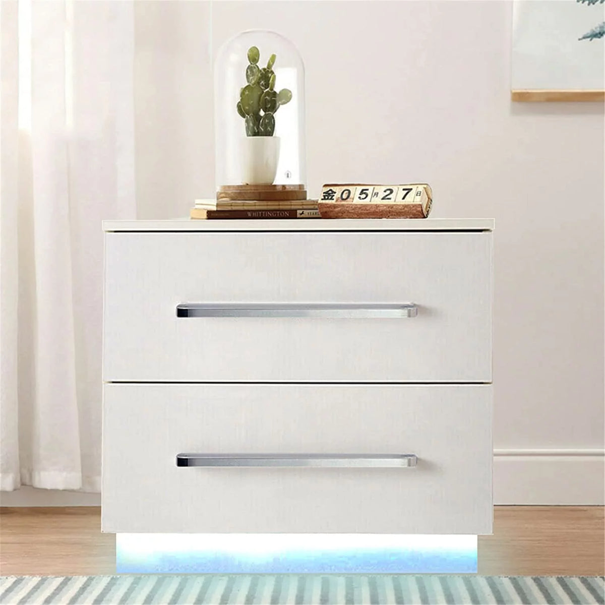 55x37x50cm 2 Drawer High Gloss Nightstand A809