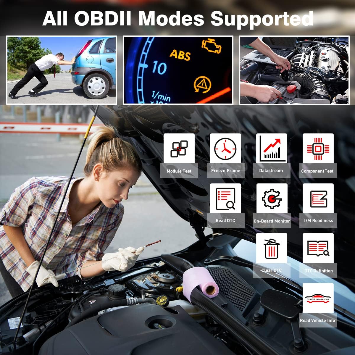7Inch OBD2 Car Scanner Code Reader Diagnostic Tool O449347