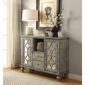 Console Table with 2 Doors and 2 Drawers, Weathered Gray J217
