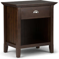 Rustic Natural Aged Brown Solid Wood Night Stand with Storage, 1 Drawer and 1 Shelf A777881
