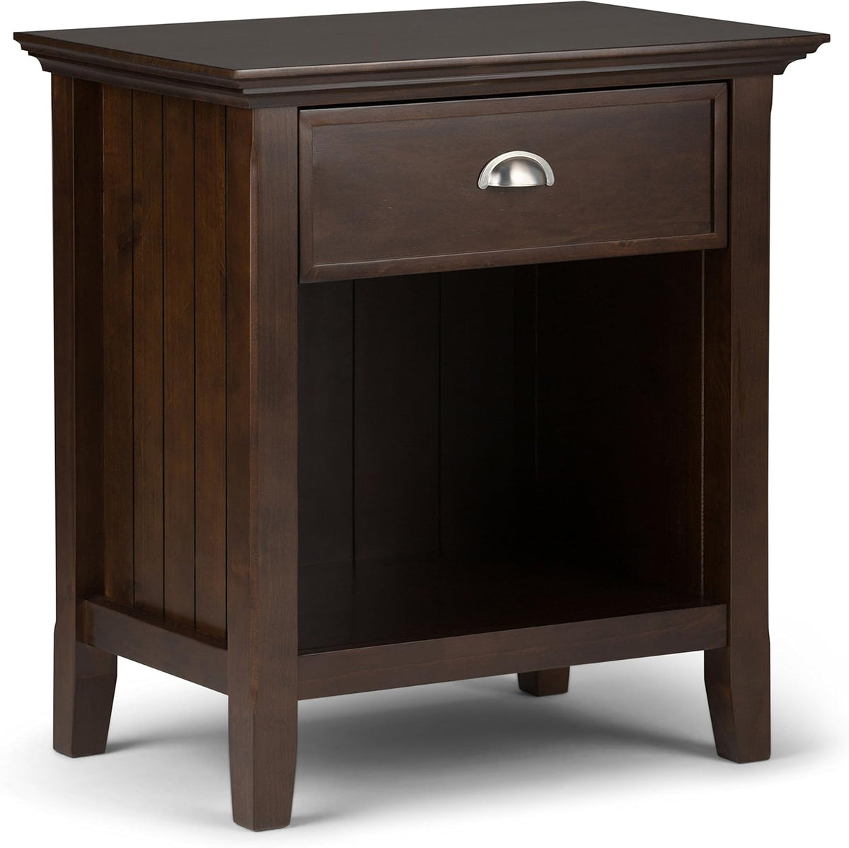 Rustic Natural Aged Brown Solid Wood Night Stand with Storage, 1 Drawer and 1 Shelf A777881