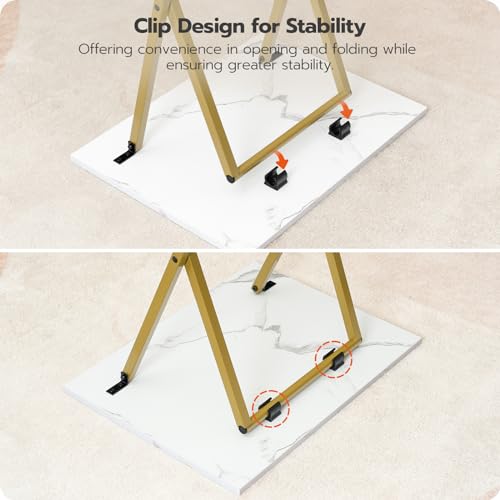 Folding TV Tray Tables Set of 4 with Storage Rack K68595