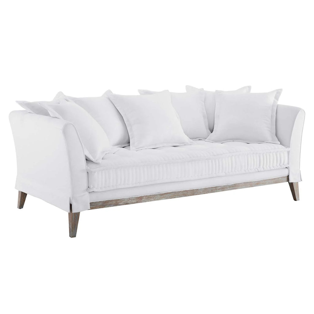 White Fabric Sofa T349161