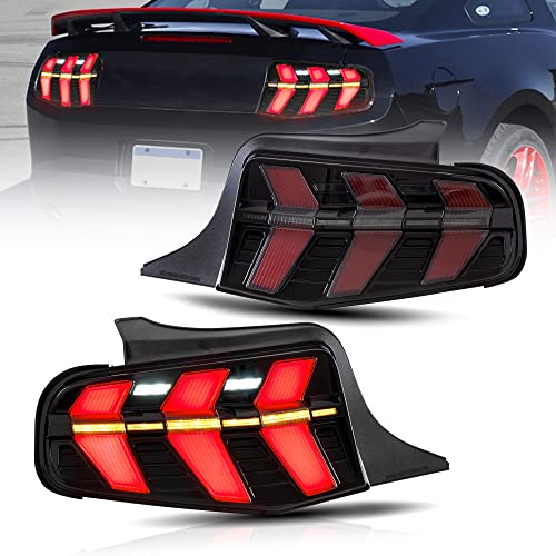 LED Tail Lights with Amber Red Turn Signal Smoke Lens T173