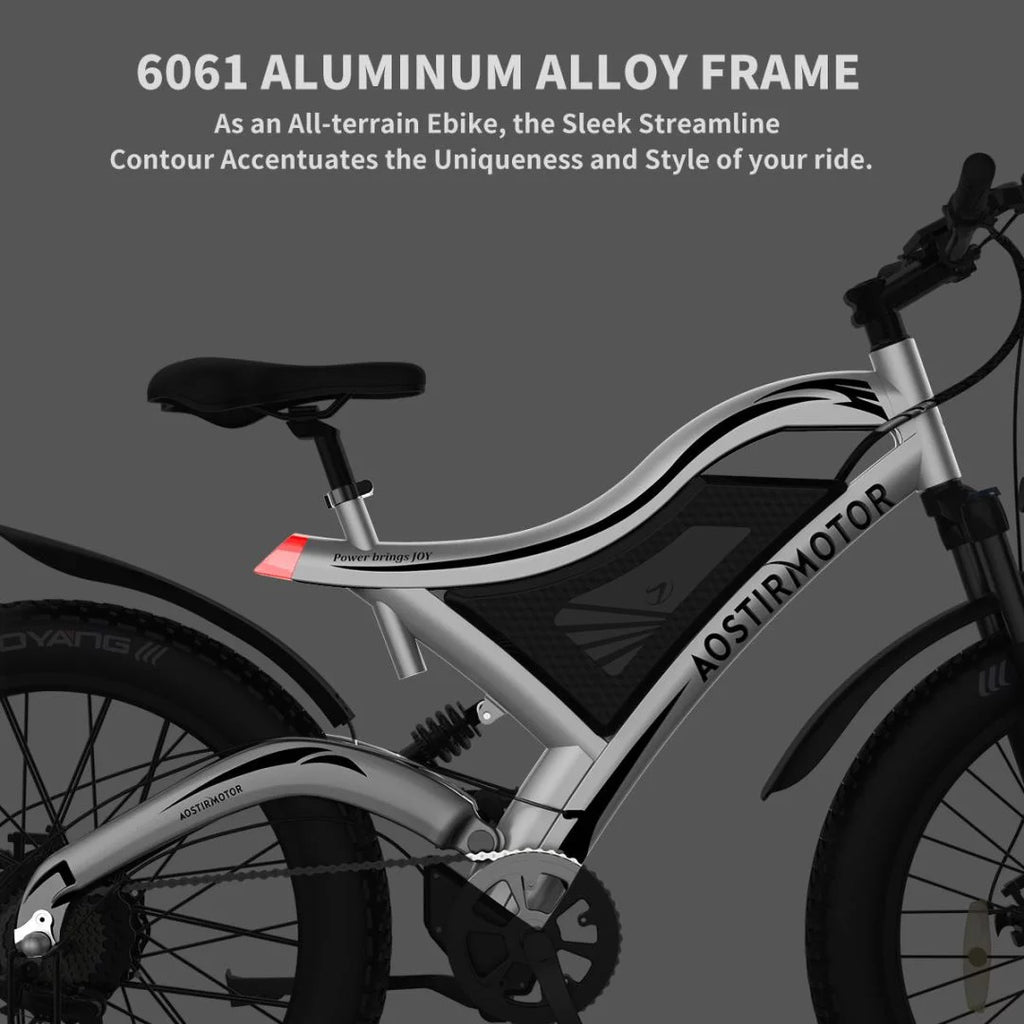 750W Fat Tire Electric Bike 48V 15AH Removable Lithium Battery D5199